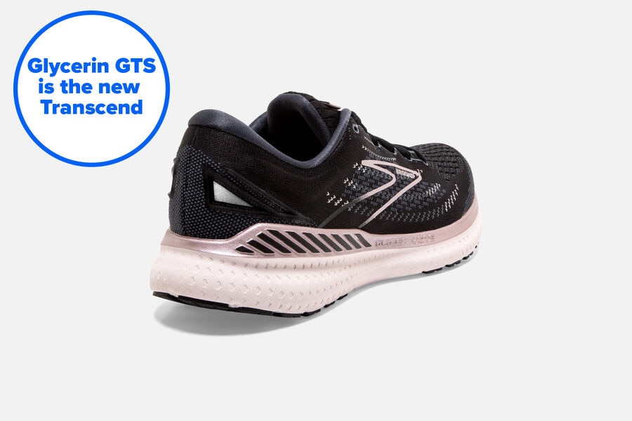 Brooks Israel Glycerin GTS 19 Road Running Shoes Womens - Black/Pink - PYO-761408